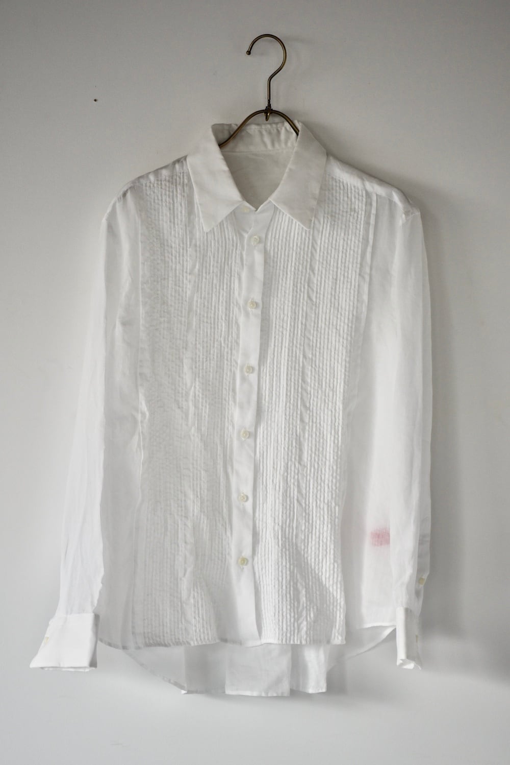 Anywhere out of the World|ピンタックラミーシャツ|ホワイト