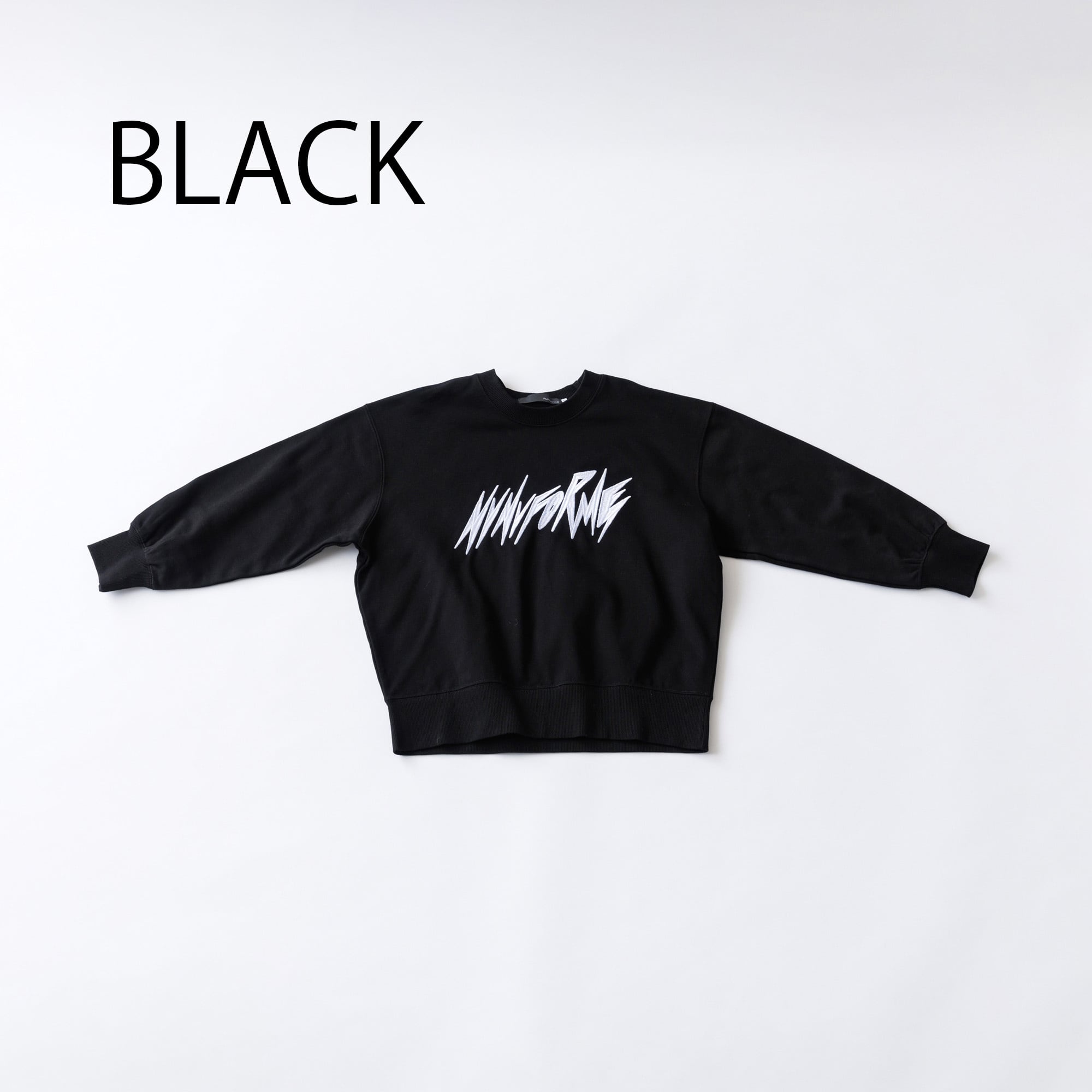 〈 nunuforme 25AW 〉 手描きnunuformeロゴトレーナー / Black