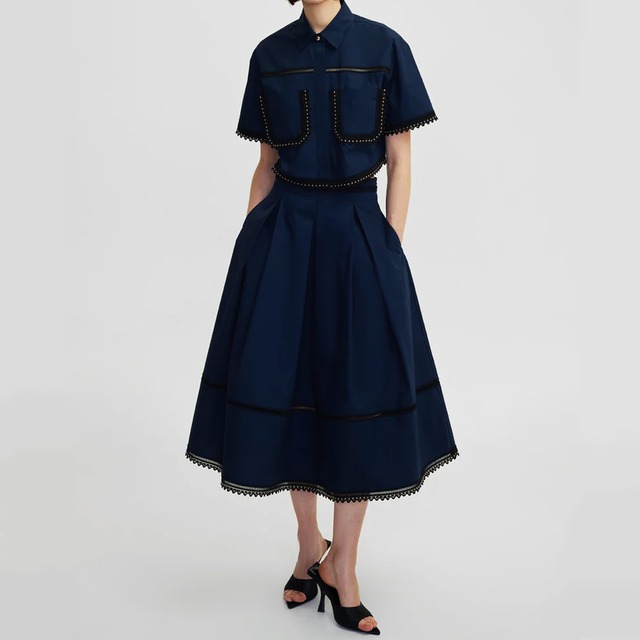 【Set-up】Short Sleeve Tops & A-Line Skirt / 半袖 トップス & Aライン スカート セットアップ