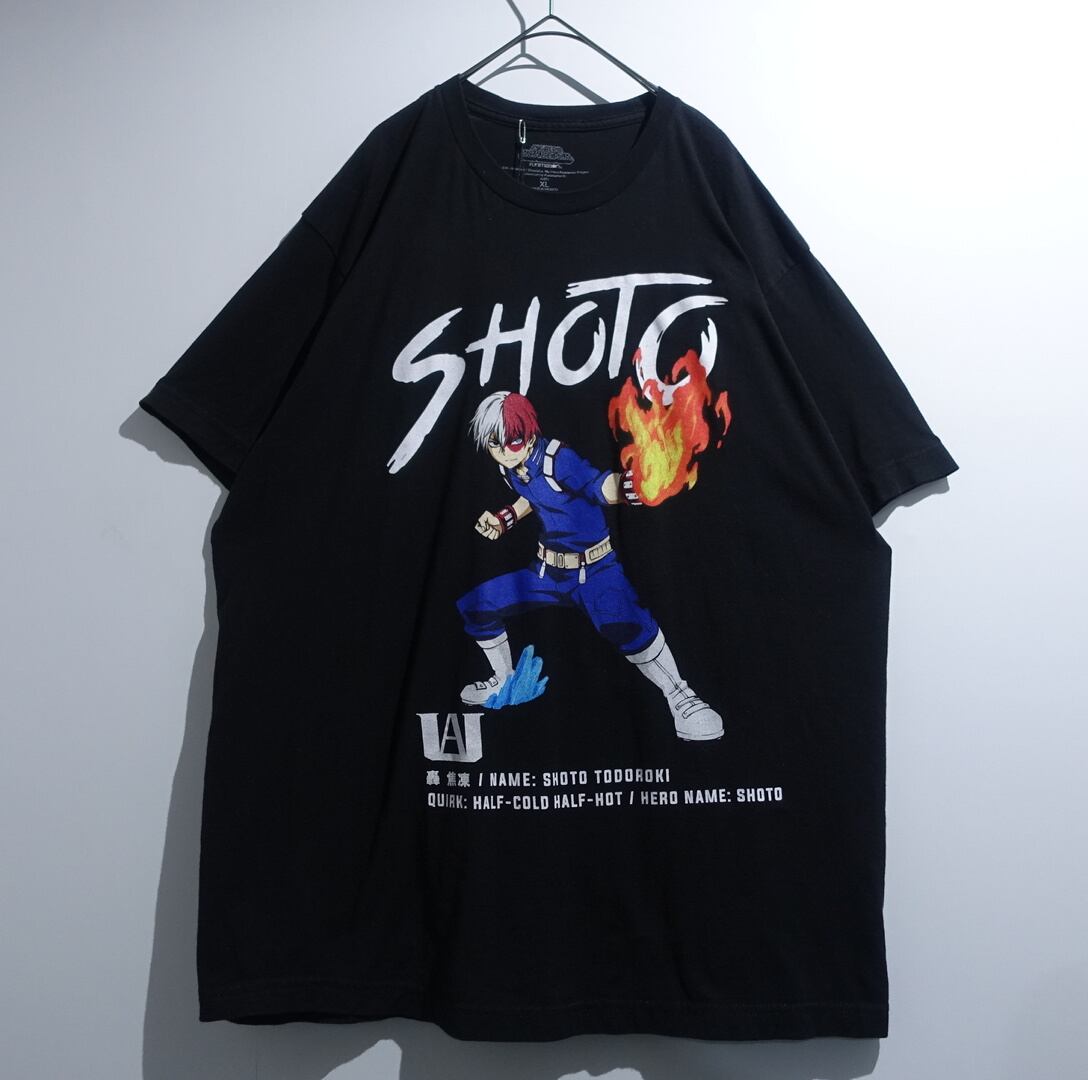 "My Hero Academia" Black Print T-Shirt