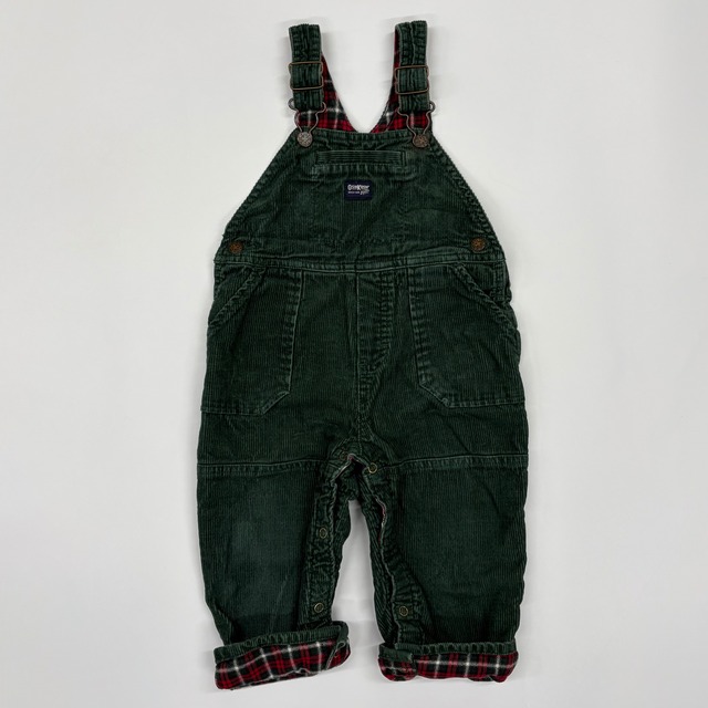 【18M】OSHKOSH corduroy overall deep green オシュコシュ コーデュロイ オーバーオール 深緑 チェック