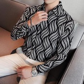 formal wear print shirt tops 00178