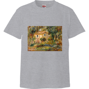 ル・カネの風景（ルノワール）：厳選名画Tシャツコレクション（ミックスグレー）・ルノワールグッズ・ルノワール展グッズ・美術館グッズオンライン通販人気・ミュージアムショップグッズ・絵画グッズ・美術館お土産・ギフト【安心の送料込・税込】したデザイン