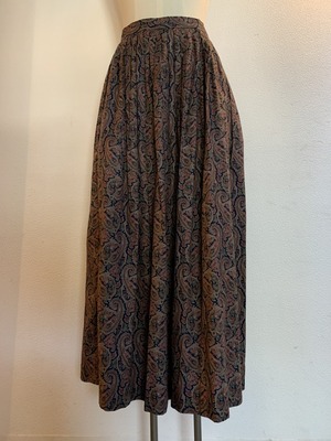 1980's  Paisley Pattern Gather Skirt