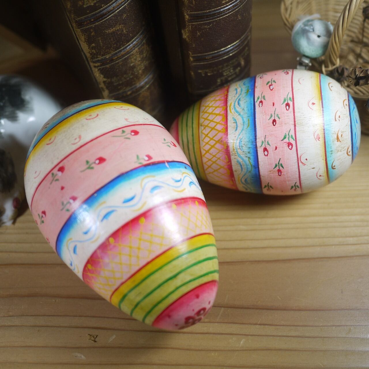 特大 木製イースターエッグs ドイツ