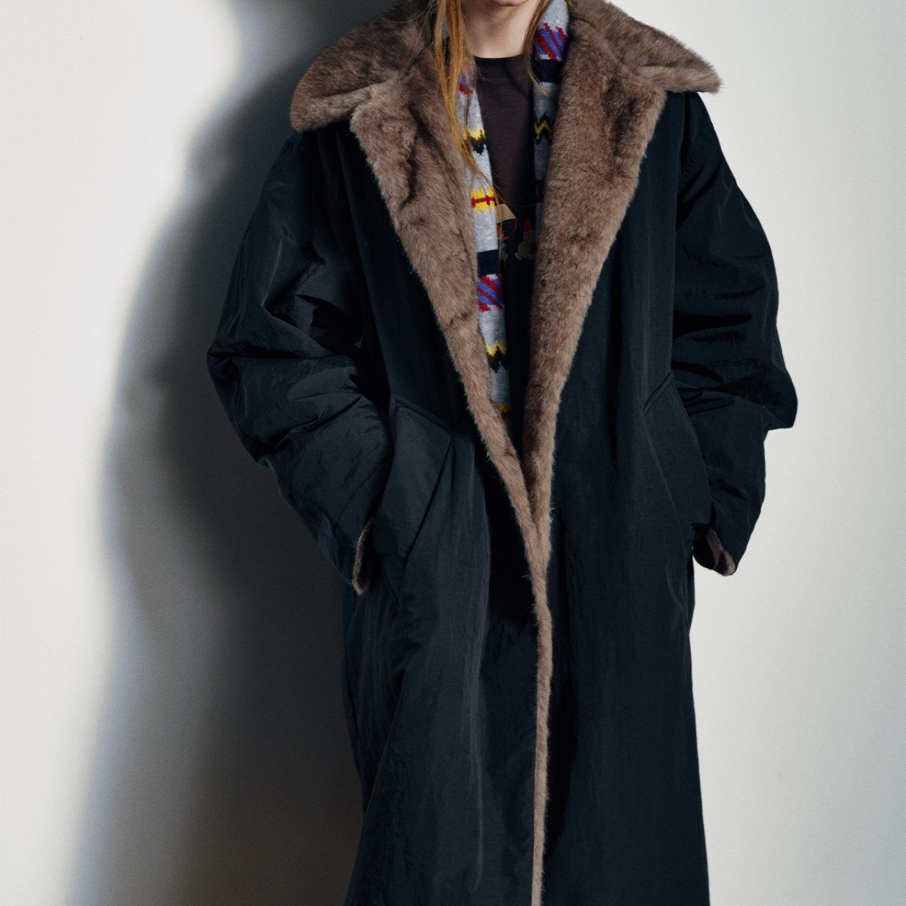 Faux Fur Long Coat T3959