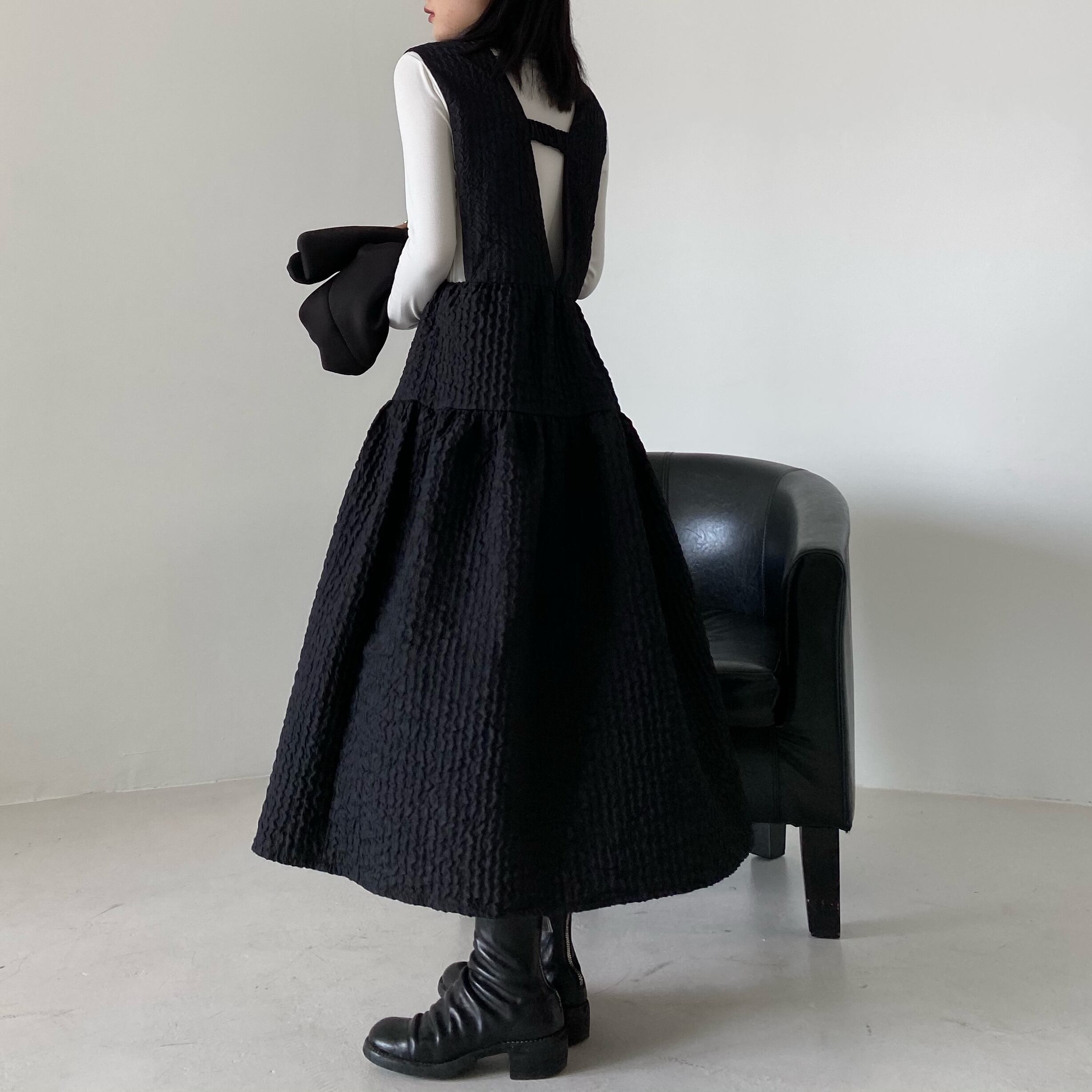 V-neck suspender long one-piece m0244