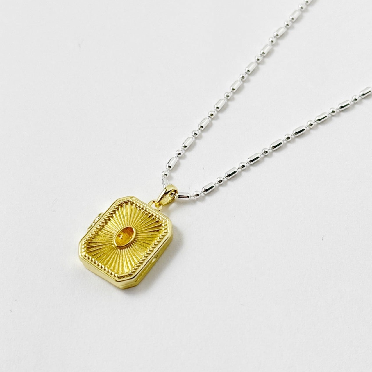 Gold Coating スクエア ロケット ペンダント（チェーンオプション