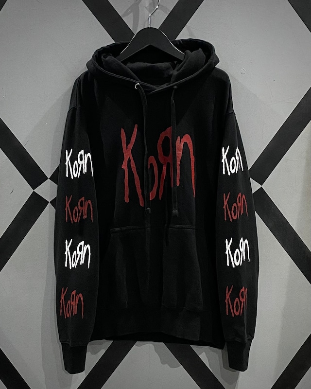 【X VINTAGE】“KORN” Print Design Loose Pullover Hoodie