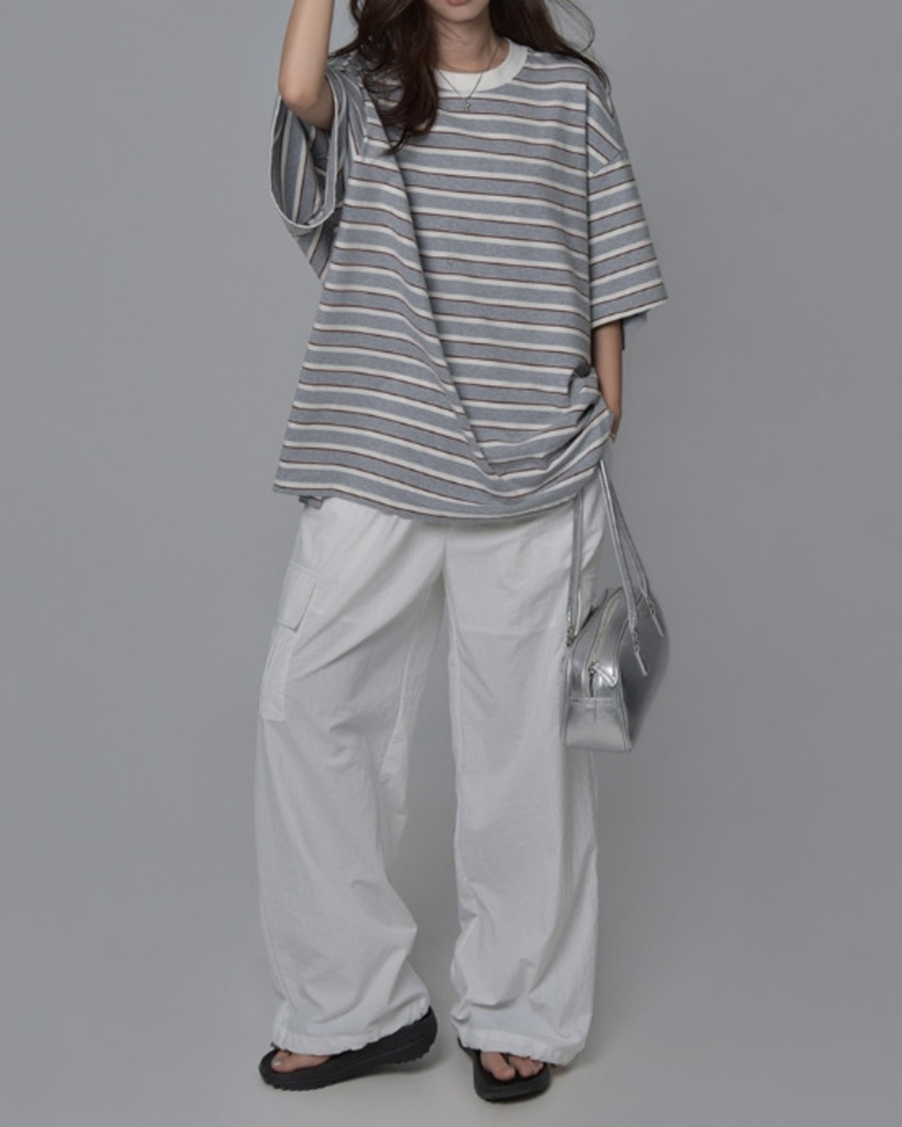 Multi pocket wide cargo pants L0123