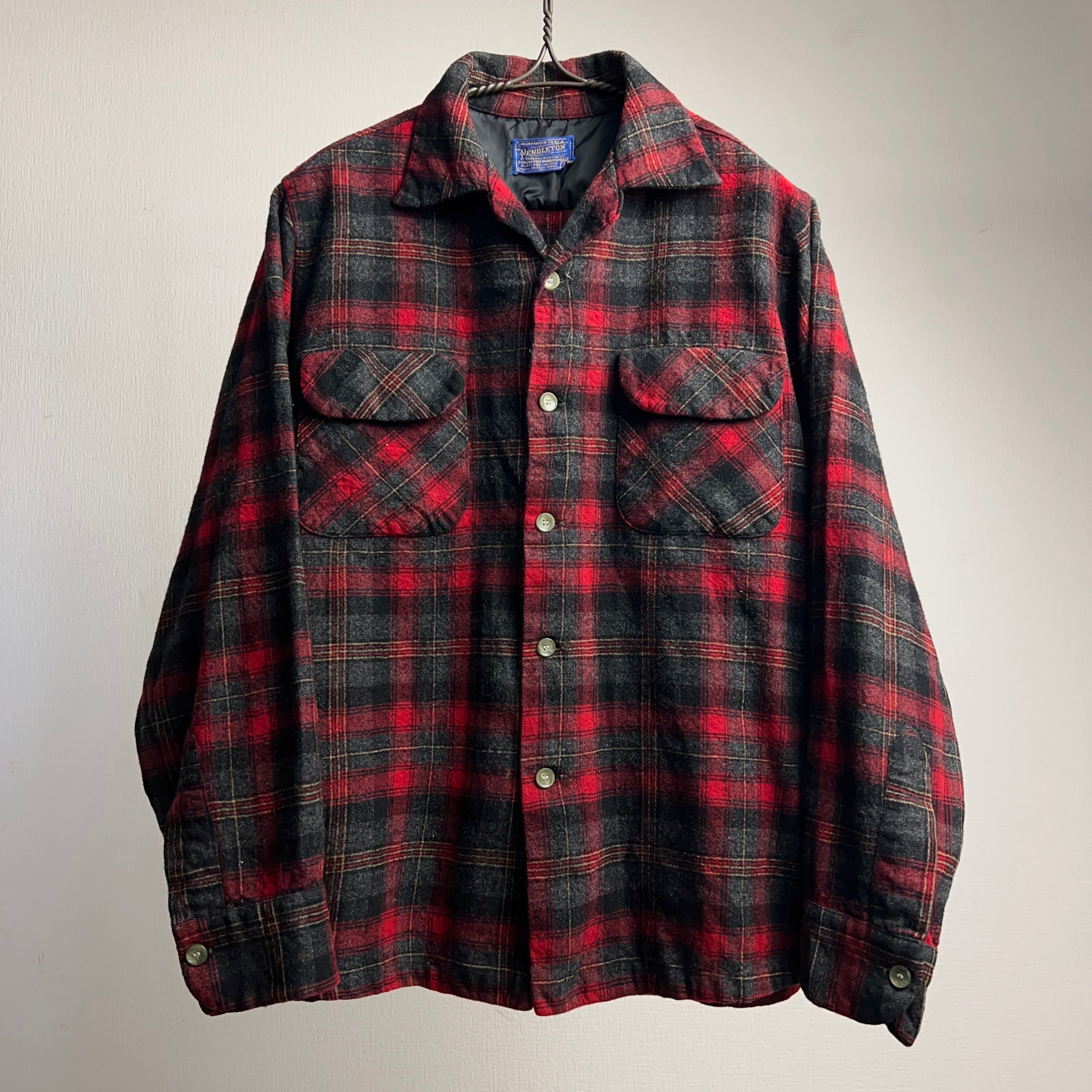60's “PENDLETON” Wool Plaid Shirt SIZE M 60年代 ペンドルトン 