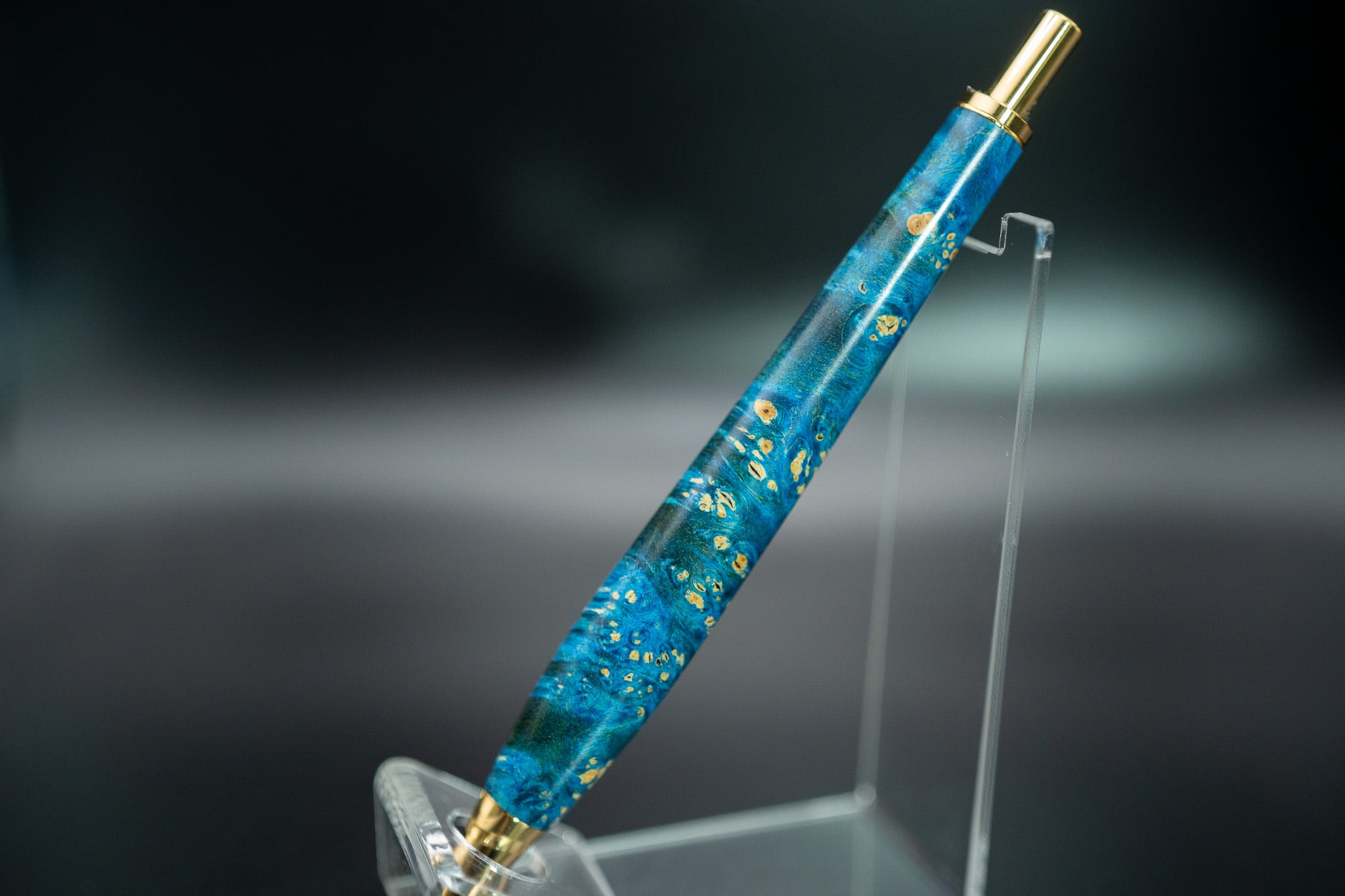 スタビライズウッド 楓 瘤杢 gold MP | 木軸ペン工房 金杢犀
