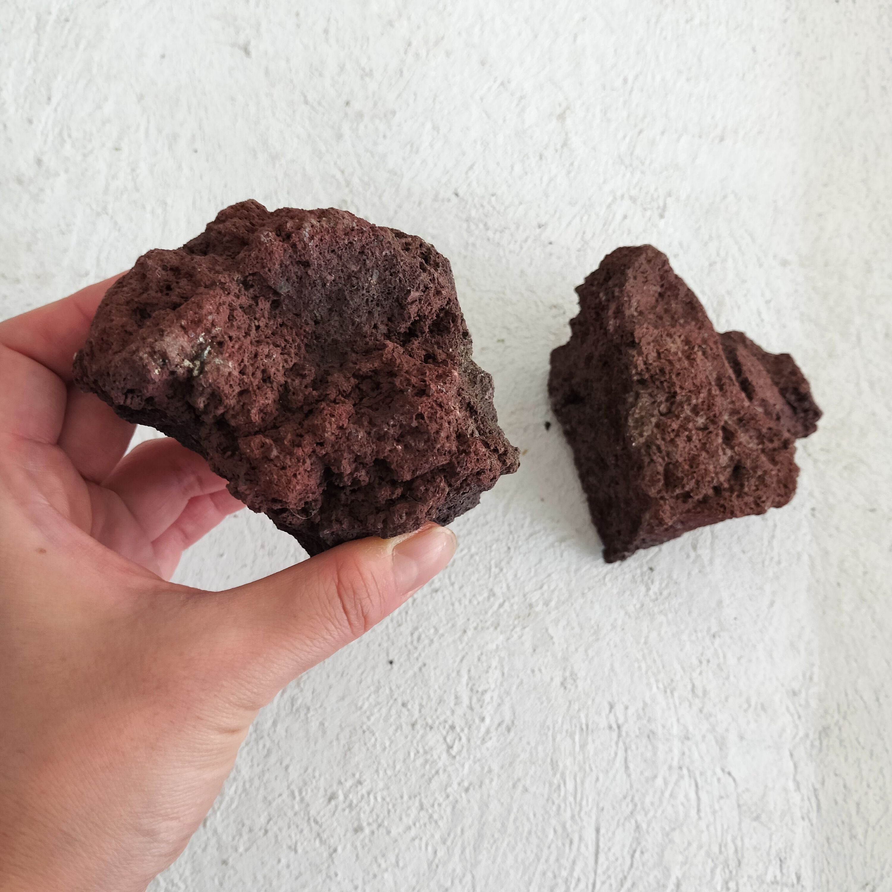 飾り石 赤 赤色溶岩石 Lサイズ2個入り【レイアウト用・着生用】 | 苔テラリウム