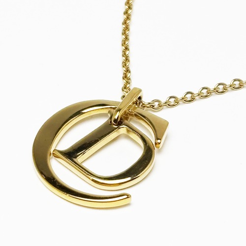 【中古】 ディオール ネックレス CD ロゴ ゴールド ペンダント レディース