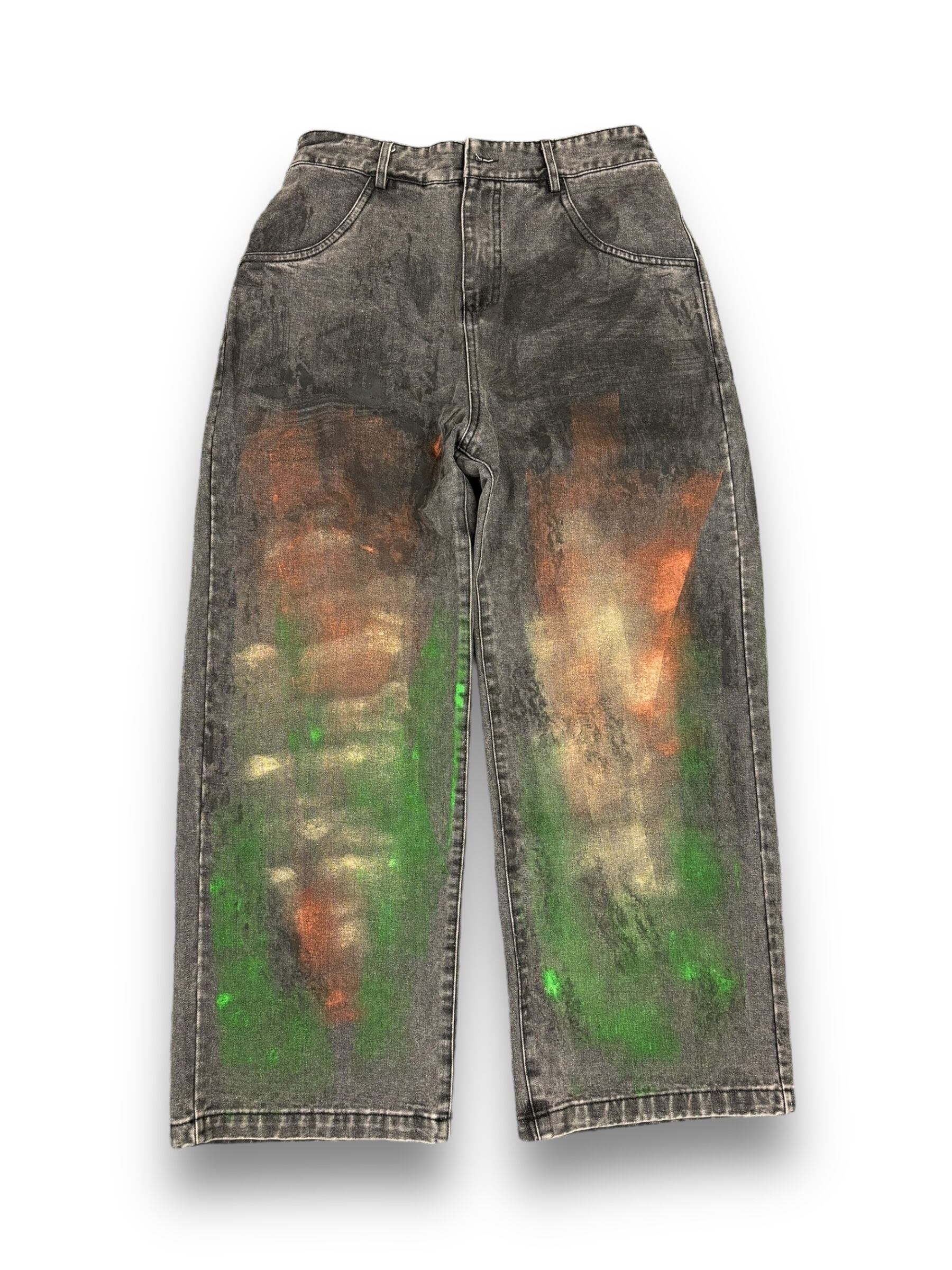 【PLANET STUDIO】northern light paint denim pants