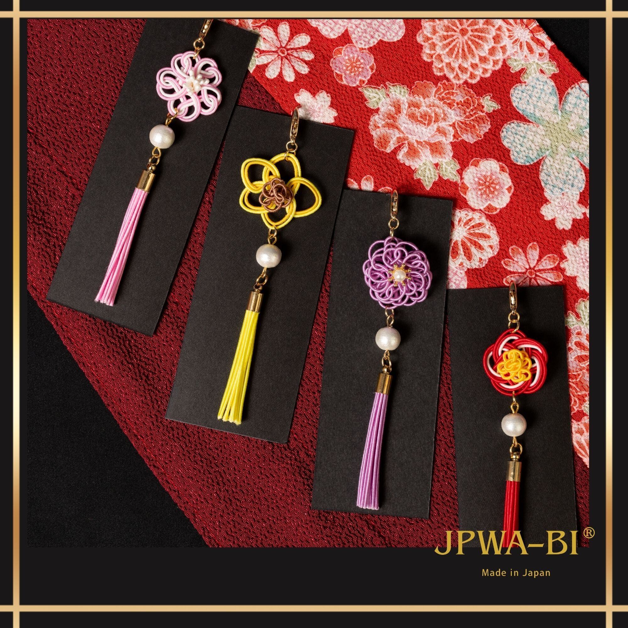 JPWA-BI バッグチャーム キーホルダー 2way 水引 菊 四季花結び 日本製