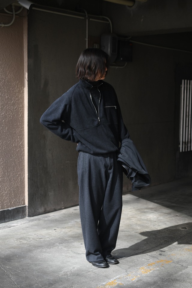 A.PRESSE / Vintage Silk Fleece Harf ZIP Jacket (Black)