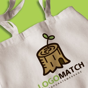 芽生える切り株の家のロゴ