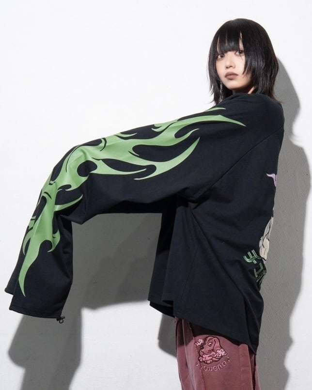 GALFY×チュウカタベタイ ロンT/黒 | チュウカタベタイ