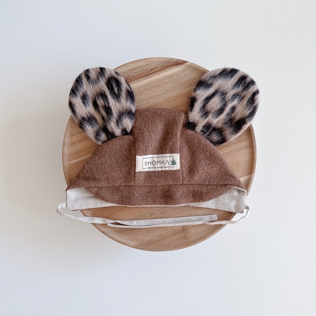 MOUSE BISCUIT｜タイプ：Bonnet / ツバ：Brim / 耳：Leopard