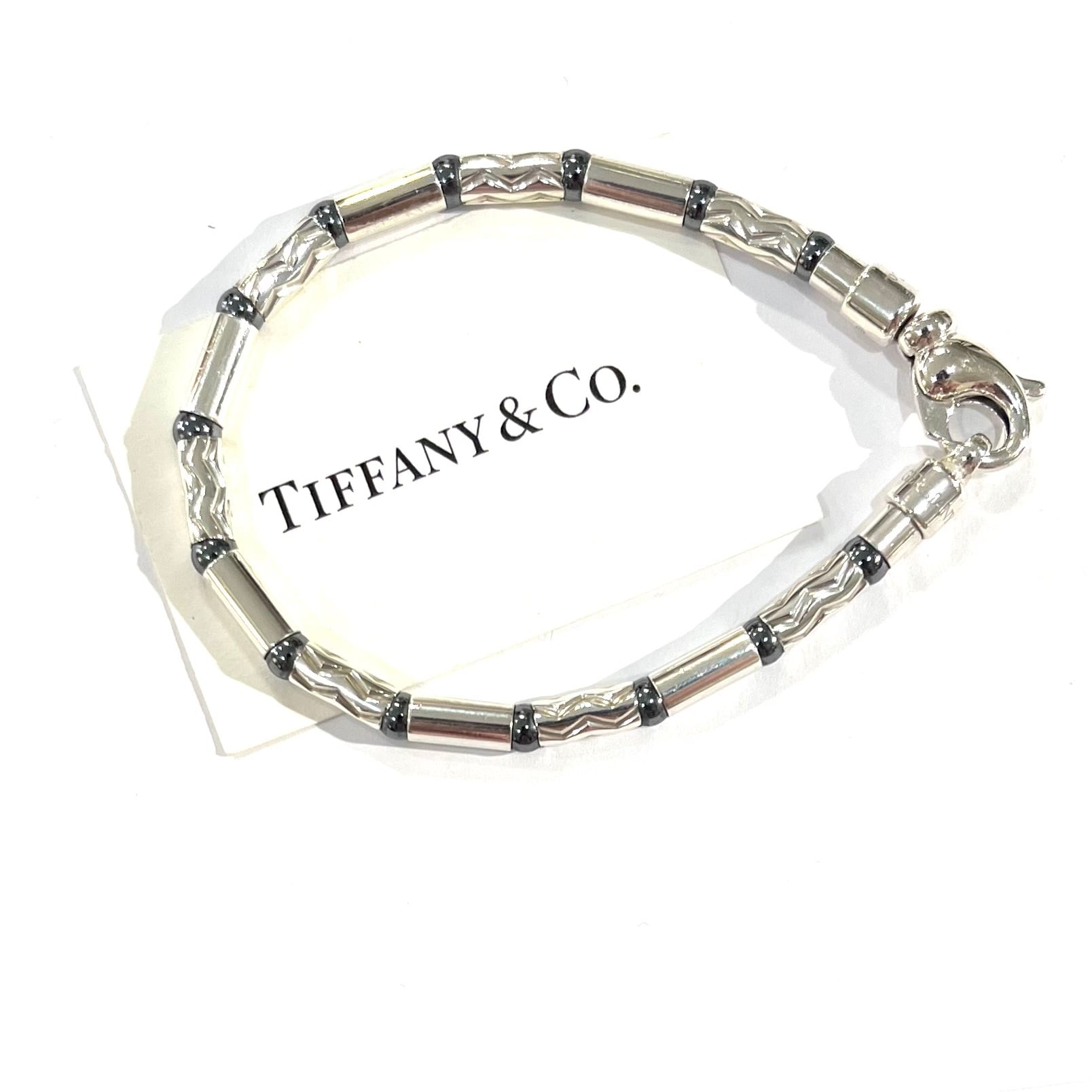 希少【TIFFANY&CO.】2902 ドイツ製 幾何学ヘマタイトジグザグ
