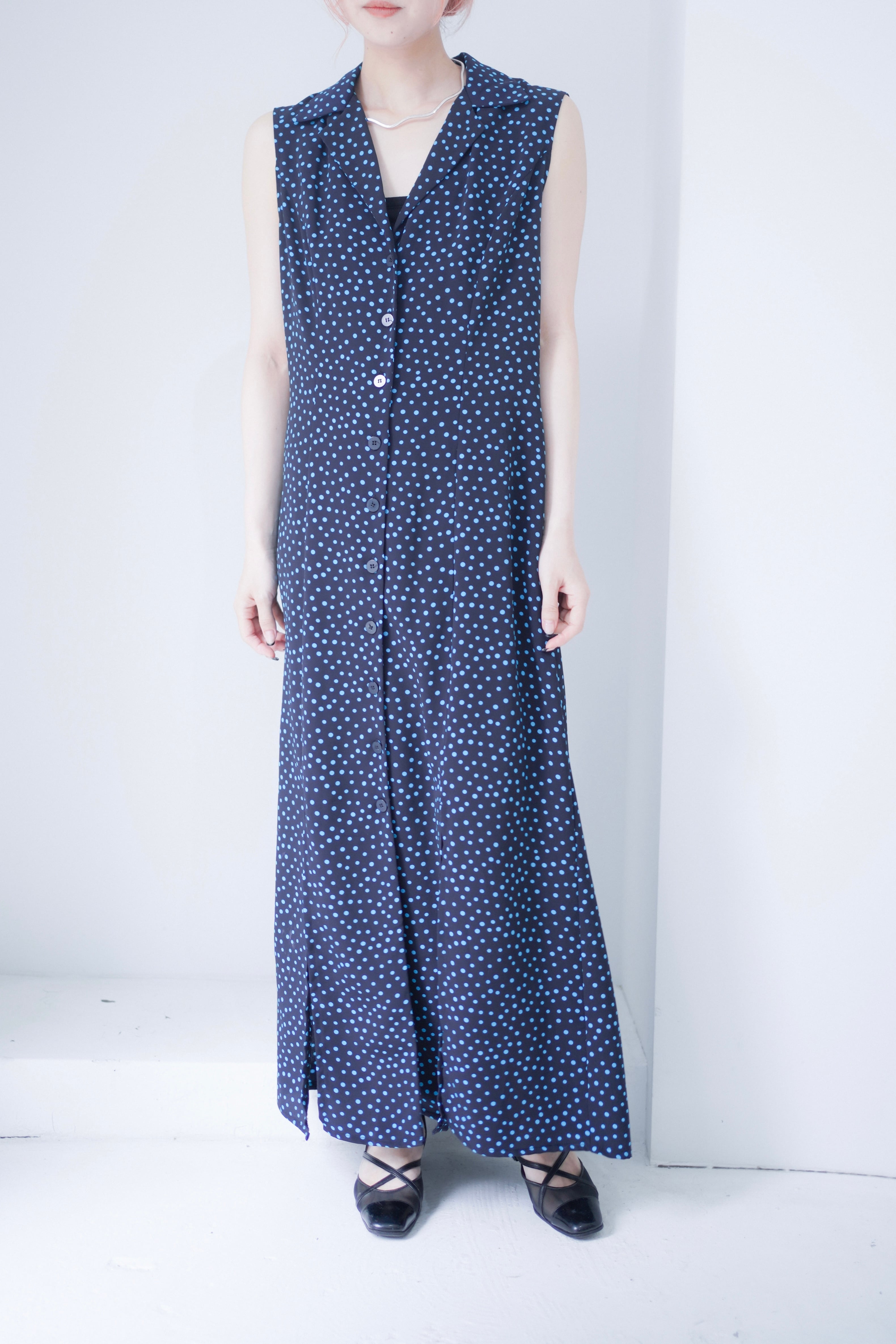 blue dot dress