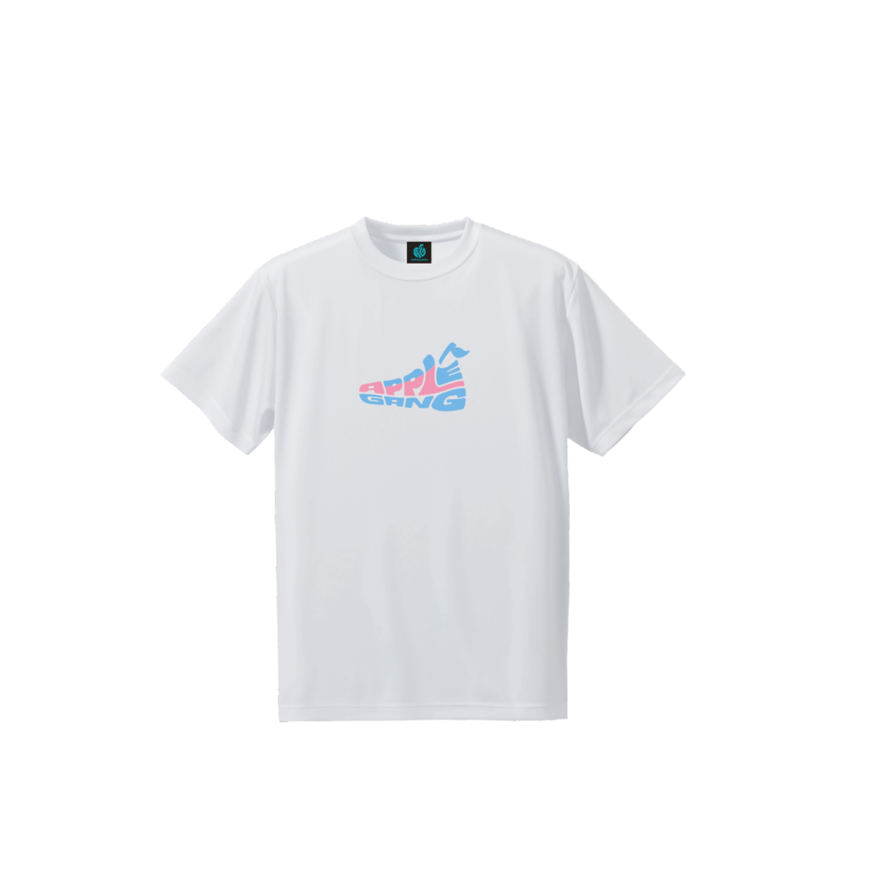 シューズギャングホワイトTシャツ　パステルブルー×パステルピンク