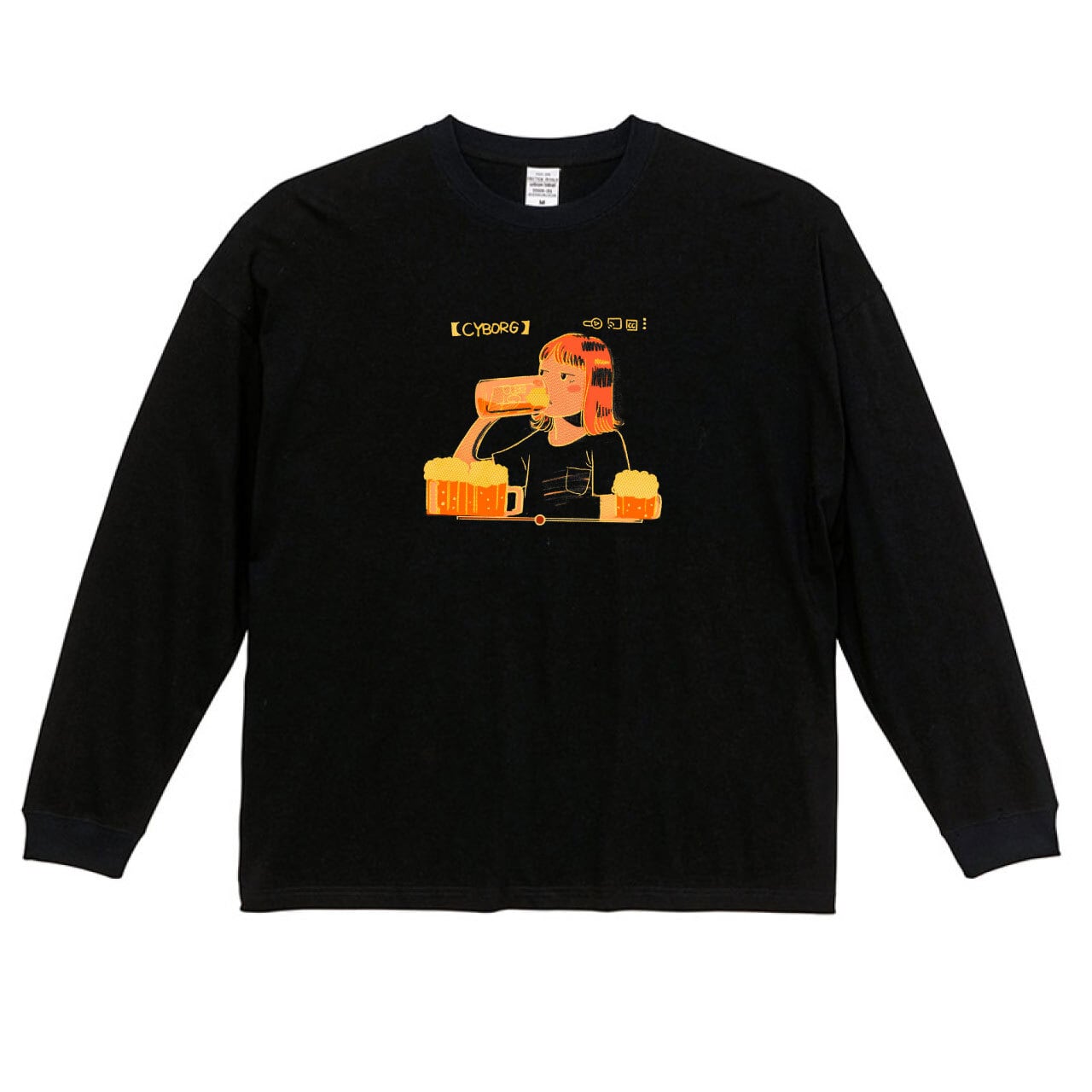 先に頼んどくスタイルビッグロングTシャツ (ブラック) | サイボーグ