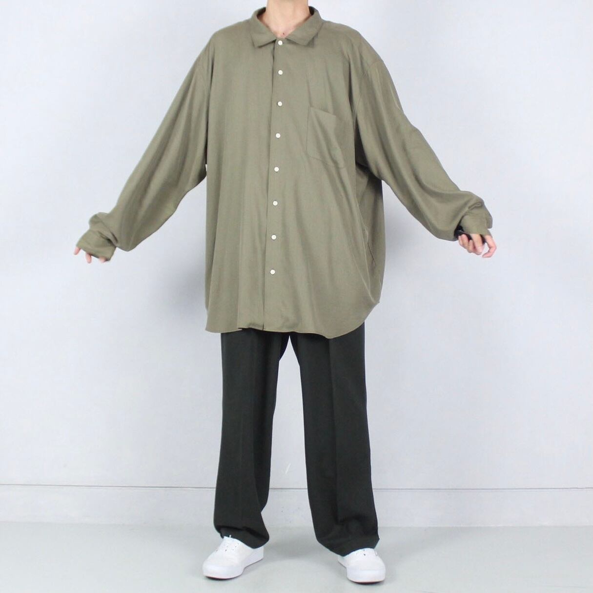 Polo by Ralph Lauren ポニーロゴなし ソリッドシャツ シルクコットン