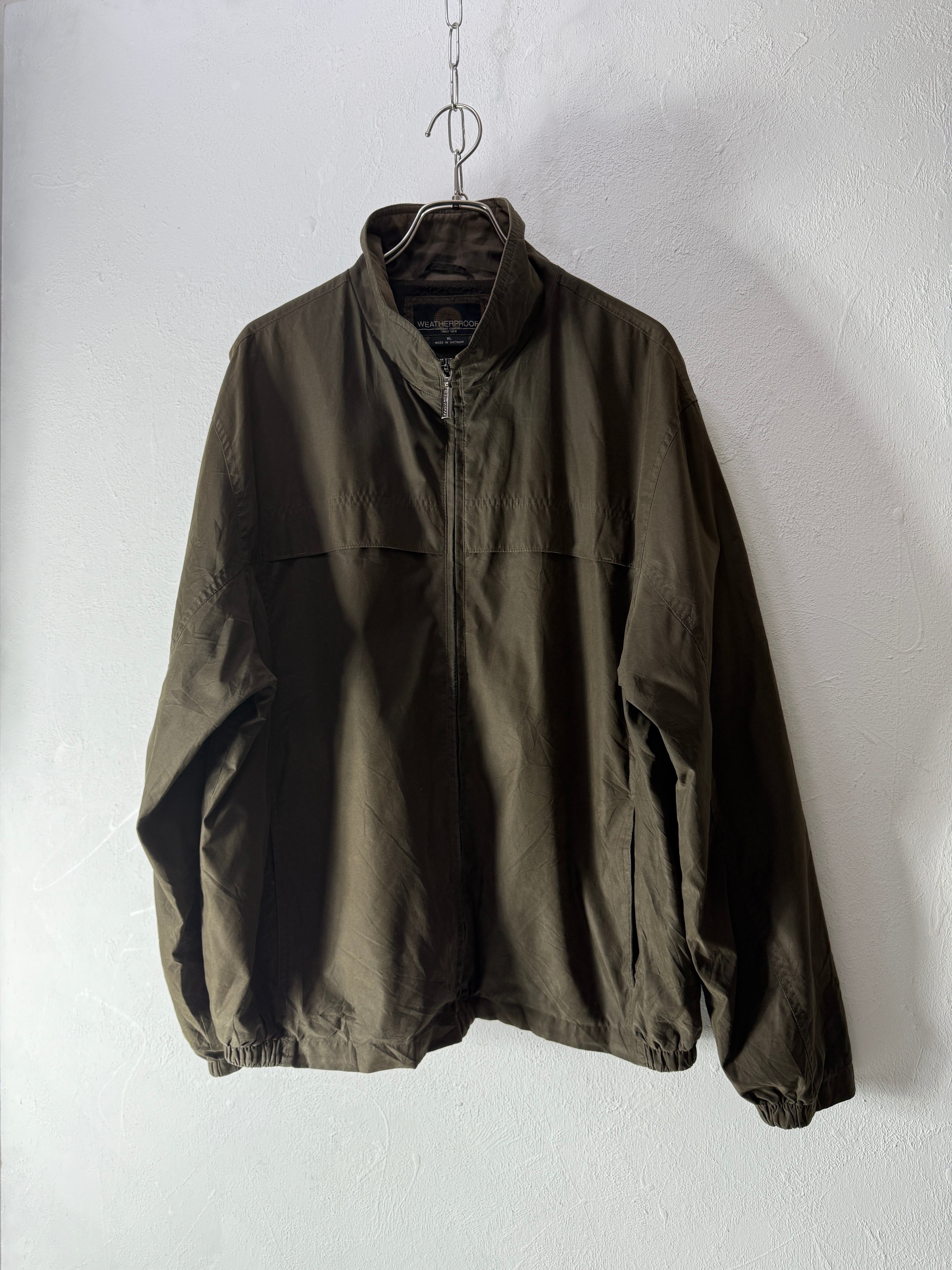 90s mood peach skin stand collar blouson
