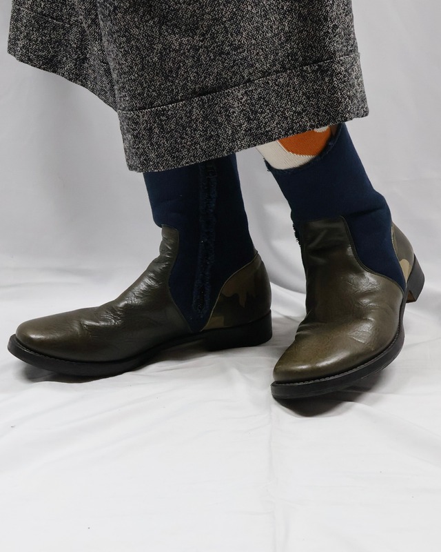 【wjk】Patchwork Design Heel Boots