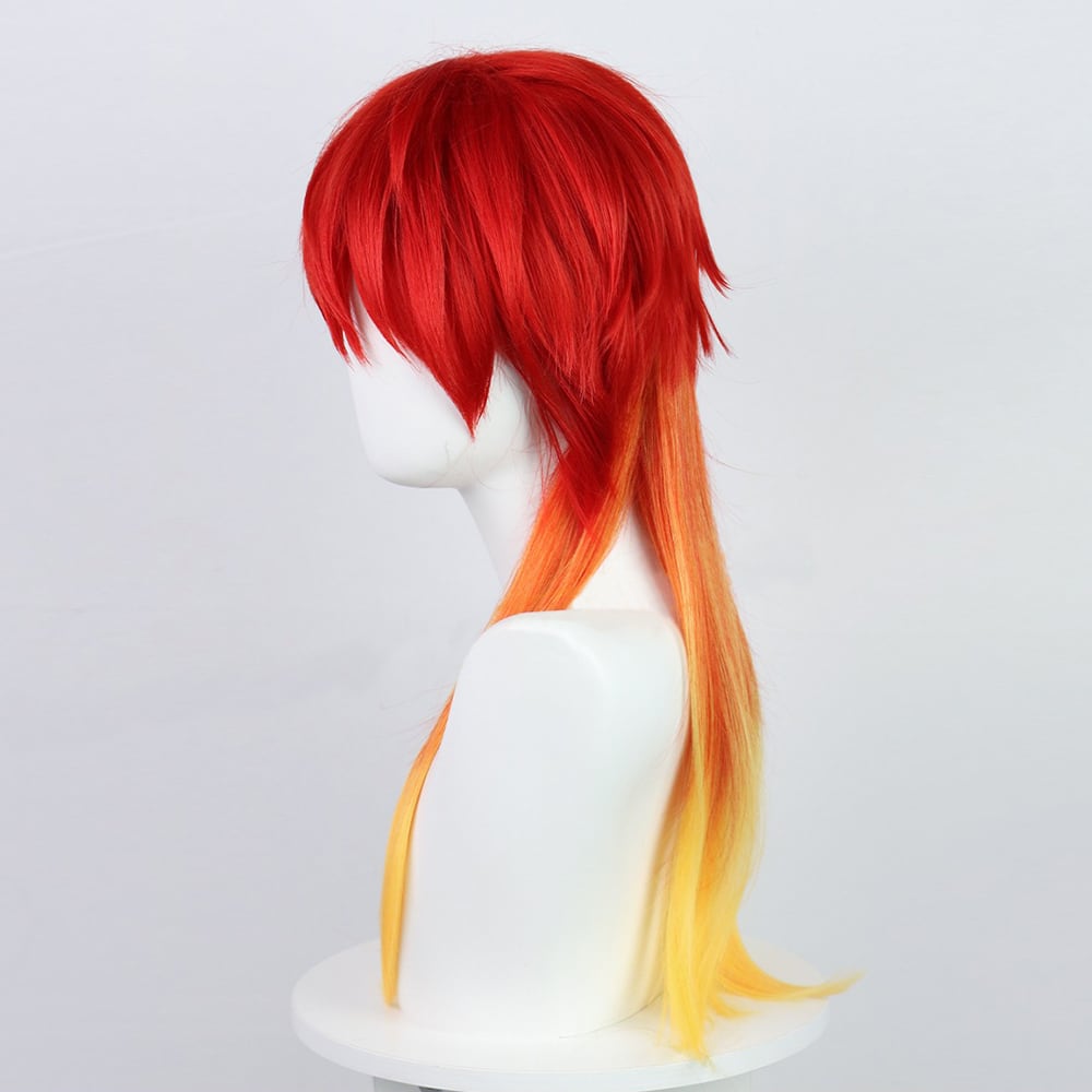 コスプレ耐熱ウィッグ レッド イエロー オレンジ グラデーション