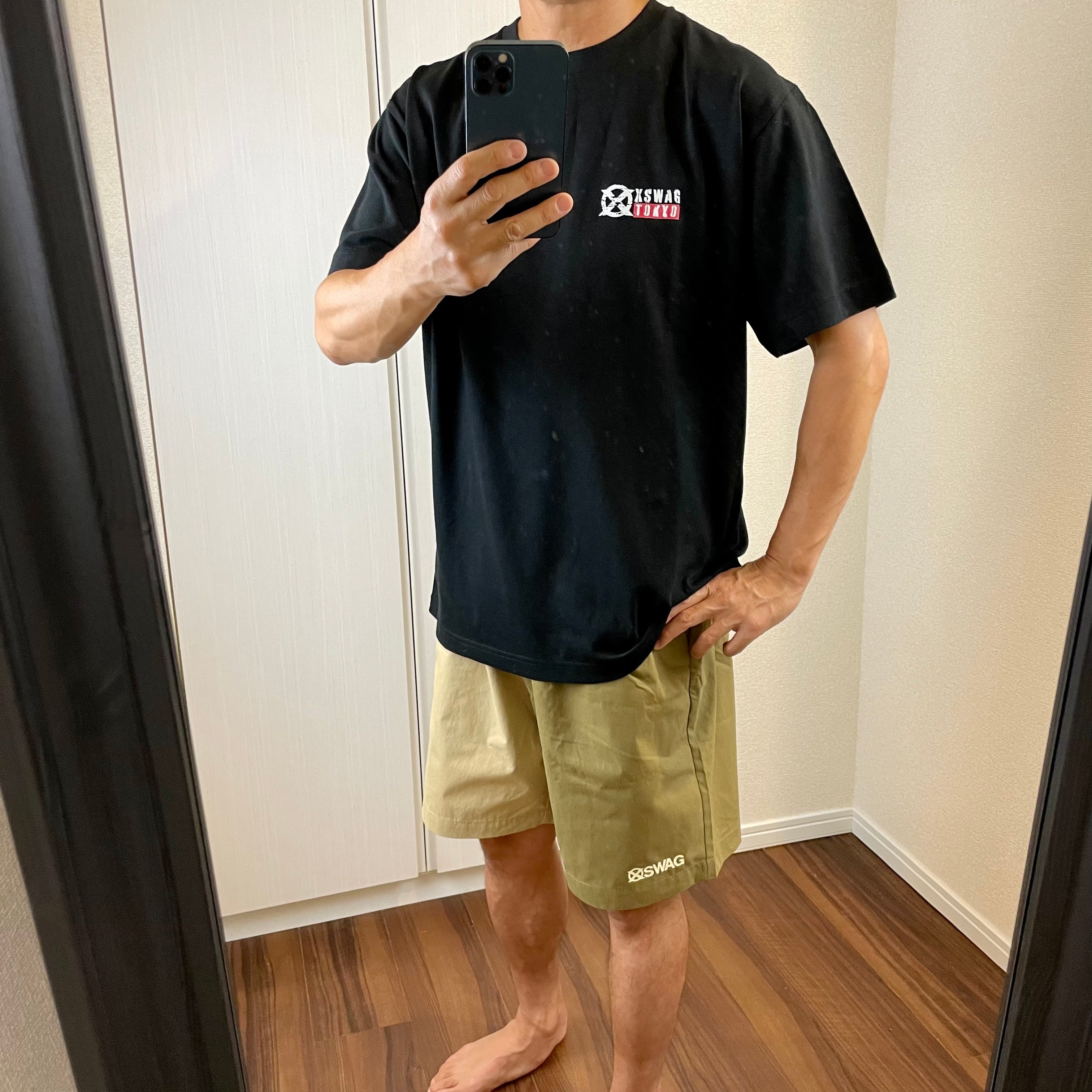 XSWAGバイカラーハーフパンツ（ネイビー／グレー）（ベージュ・カーキ