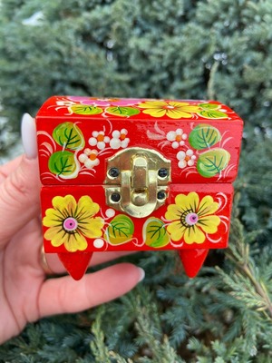 ペトリキフカ塗り　ジュエリーボックス（ホメンコ作）