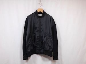 CURLY” TAFFETTA SHELL WAFFLE KNIT BOMBER JACKET BLACK/D.NAVY”