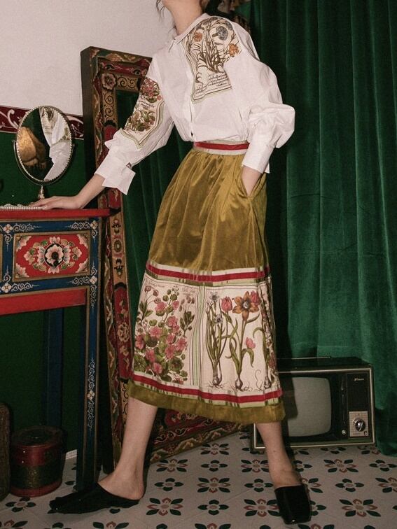 Velvet vintage skirt（ベルベッドビンテージスカート）b-991