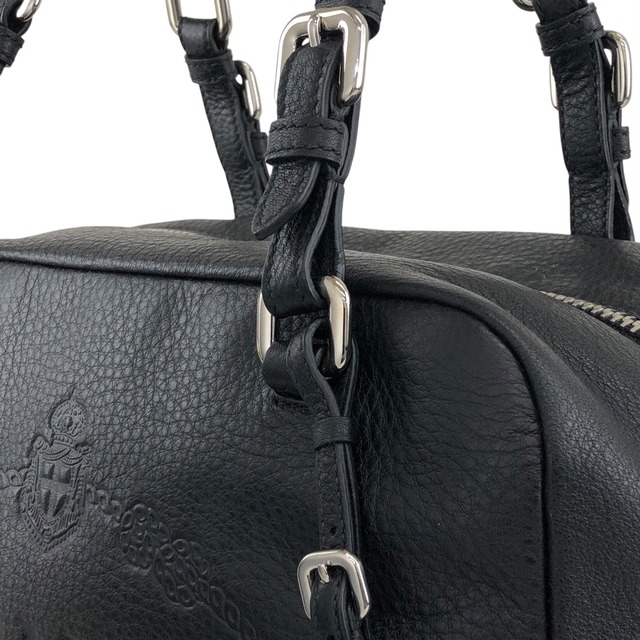 PRADA プラダ ハンドバッグ ブラック ロゴ型押し レザー ミニボストン vintage ヴィンテージ オールド sdau3h