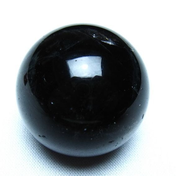 モリオン 丸玉 黒水晶 丸玉 34mm スフィア 置物 原石 141-7510