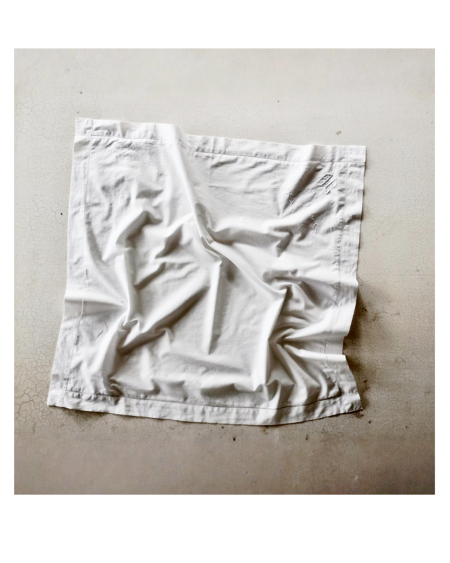 20s フランス リネン アモールとクロッシェレースモチーフ 1p ドイリー  アンティーク