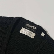イタリア製 AGNONA アニオナ アルパカ混 ニット ジャケット ジャンパー 9/黒 ブラック レディース
