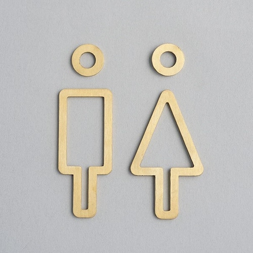 【パーツ】toilet line sign plate brass