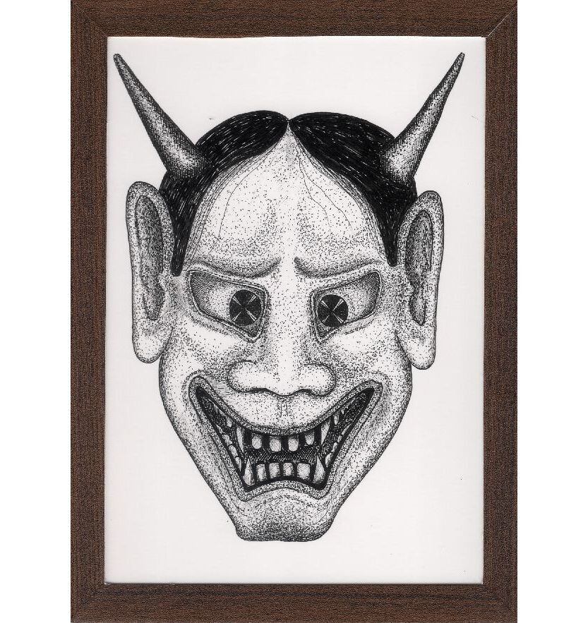 骨董　般若面の図　飾り 2025年最新】Yahoo!オークション -壁掛け般若面の中古品・新品・未使用