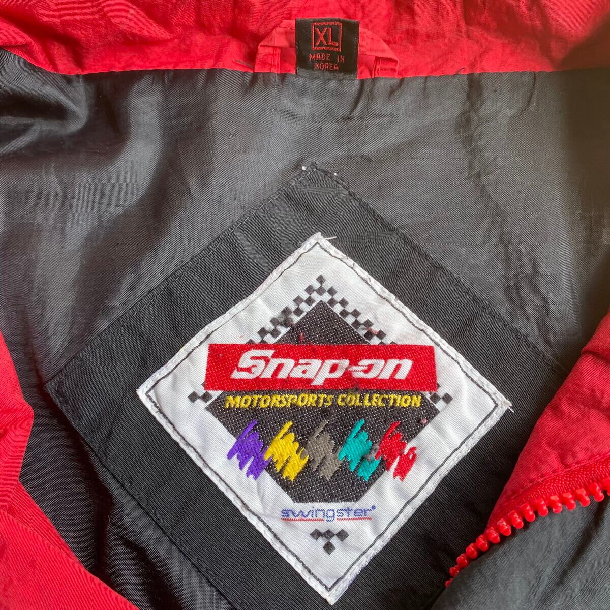 SNAP-ON 企業ロゴ 刺繍 ナイロン レーシングジャケット メンズ SNAP-ON 企業ロゴ 刺繍 ナイロン レーシングジャケット メンズ
