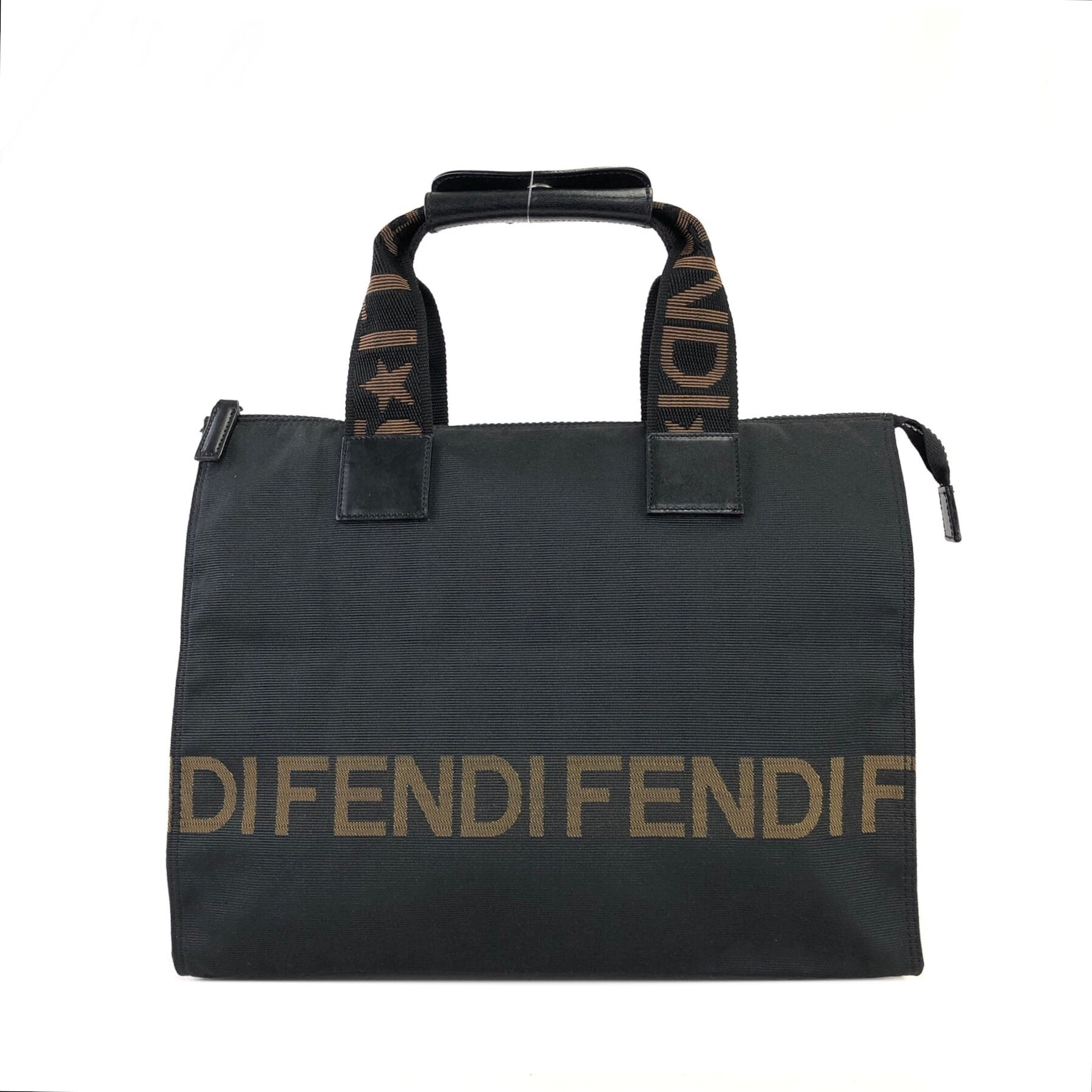 FENDI フェンディ ロゴ ナイロン ハンドバッグ ブラック vintage