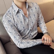 slim flower shirt 00151