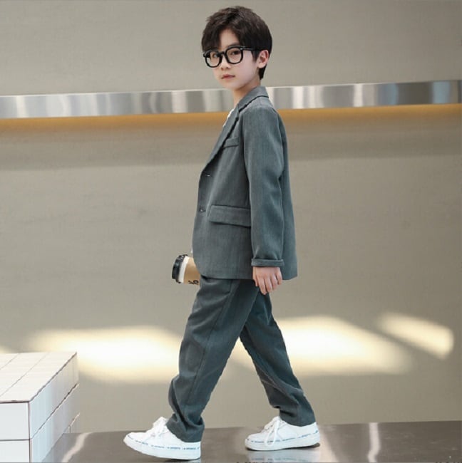 キッズスーツ 正統派 定番スーツ グレー ブラック 楽ちん 卒業式 入学