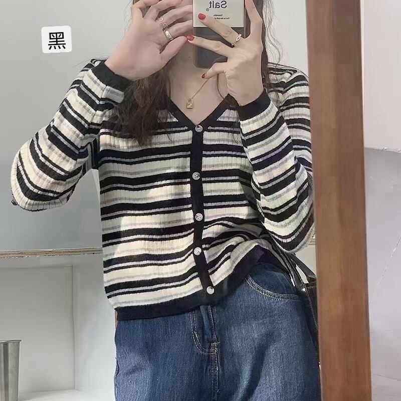 ボーダーニットカーディガン　AJ12541-755