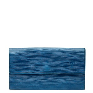 ルイ ヴィトン エピ ポシェット ポルト モネ クレディ 長財布 M63575 トレドブルー レザー レディース LOUIS VUITTON 【中古】