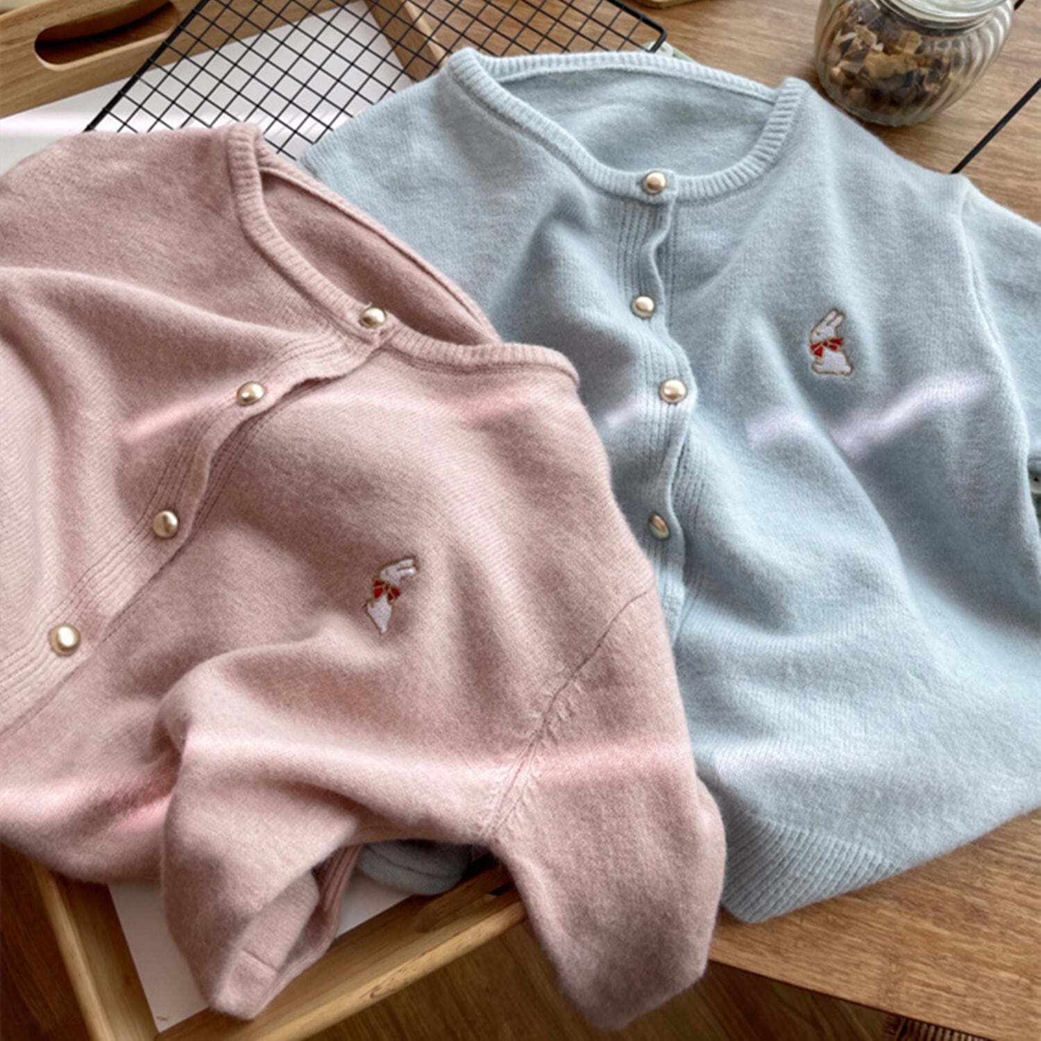 【outer】ウサギ刺繍カーディガン N2209