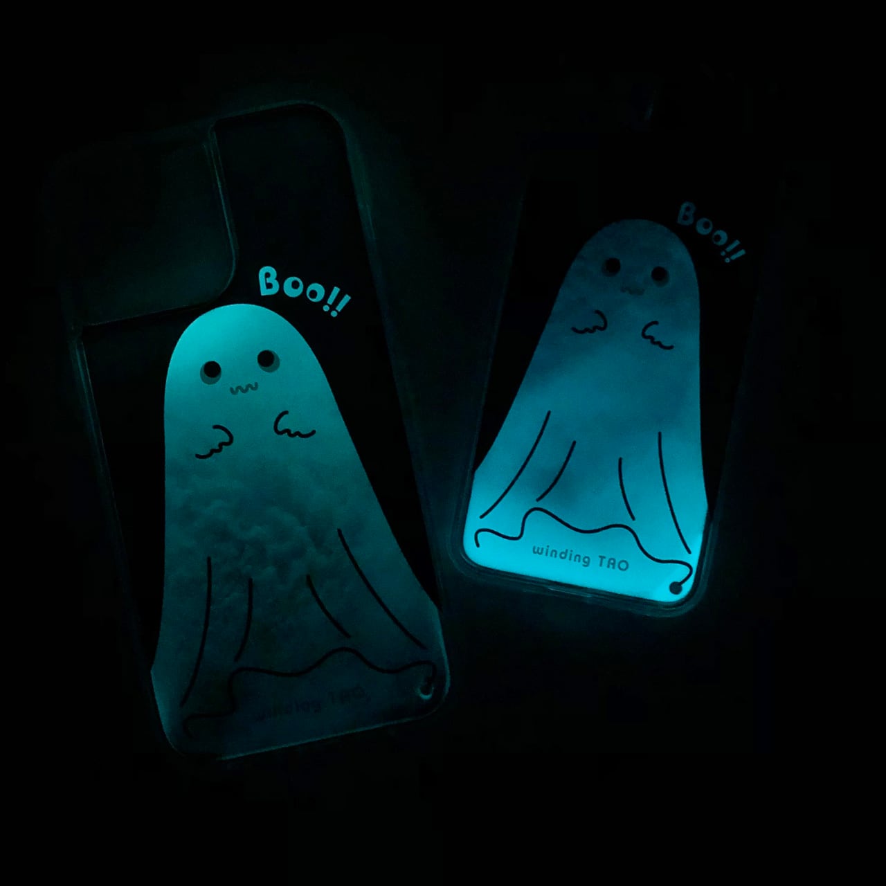 多眼モンスター　iPhoneケース パープル 立体　個性派 アート　暗闇で光る 志淵 - 和風 角丸型 強化ガラスiPhoneケース | 紫乃二夢（しのに